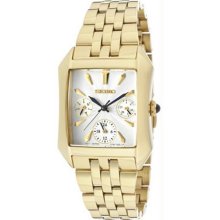 Women's Gold Tone Stainless Steel Case and Bracelet Silver Dial Day and Date Dis