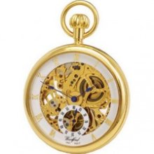 Woodford Gold Plated Open Face Mechanical Pocket Watch