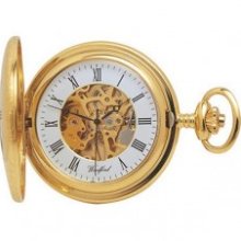Woodford Gold Plated Skeleton Mechanical Pocket Watch
