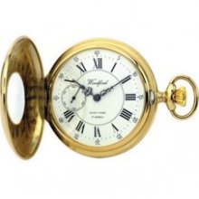 Woodford Half Hunter Gold Plated Mechanical Pocket Watch