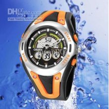 Xmas Gift Ohsen Dual Time Watches Digital Sport Quartz Alarm Analog