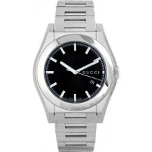 YA115201 Gucci Pantheon Black Dial Mens Watch