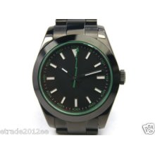 016 Parnis 39mm Explorer Auto Milgauss Pvd Watch Green