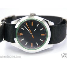 031b Parnis 39mm Explorer Milgauss Green Sapphire Watch