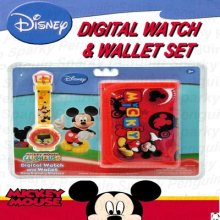 100% Authentic Disney Mickey Mouse Digital Watch & Wallet Set Boys Childs Minnie