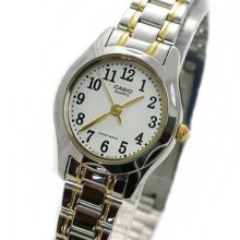 100% Genuine Casio Ltp-1275sg-7b Two Tone Metal Analog Ladies Quartz Watch