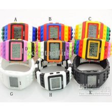 100 Pcs/lot Classic Plastic Shhors Digital Watch Candy Night Light W