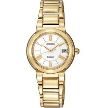 100 Percent Genuine Seiko Date White Dial Ladies Solar Watch Sut036p1