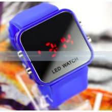 12 Color Storm Men Lady Mirror Led Date Day Silicone Rubber Digital Wrist Watch
