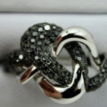 14 Kt. White Gold Ladies Black Diamond Ring