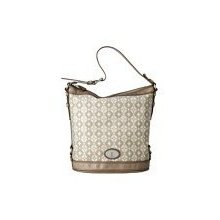 $148 Fossil Maddox Signature Bucket Handbag Metallic