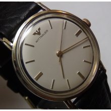 1950' Wittnauer Men's 10K Gold Swiss Made Watch w/ Strap