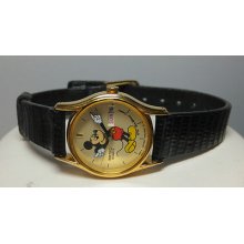 1980's Mickey Mouse Seiko Ladies Leather Watch