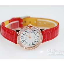2012 10pcs Fashion Dial Diamond Quartz Watch Pu Leather Women Luxury