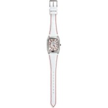 24762 Hello Kitty Ladies Kitty Steps Out Silver Stones White Watch