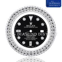 3.00ct Diamond Black Dial & Bezel 2-piece Set For Rolex Submariner 40mm Watch