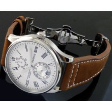 43mm Parnis Power Reserve Automatic Chronometer Fold-over-clasp Mens Watch P164