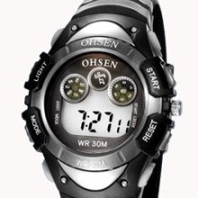5 Modes Backliht Ohsen Alarm Digital Waterproof Mens Boys Sport Gift Watch
