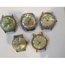 5 Vintage Mens Timex Automatic /self Winding Watch Lot 3