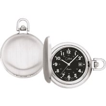 500 series brushed silver tone with black dial pocket watch set by