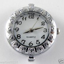 5pcs Hot Fashionable Arrive Quartz Silver Tone Watch Faces For Beading W02