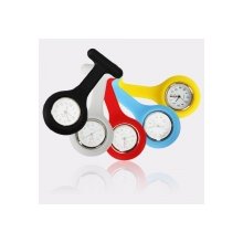 5pcs Silicone Nurse Quartz Brooch Pocket Watch Red Blue Yellow White Black