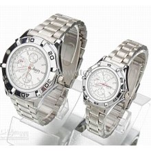 5pcs White Nary Watch Men Luxury Nairui Silver Band Watch Alloy Case