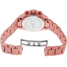 a_line Women's Amore Chronograph Round Watch Case/Dial Color: Pink/Pink, Hands Color: Purple, Markers/Bracelet Color: Purple/Pink