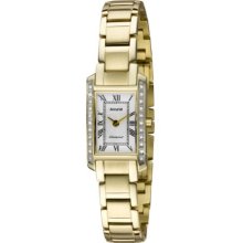 Accurist Pure Precision Women's Quartz Watch With White Dial Analogue Display And Gold Stainless Steel Plated Bracelet Lb1588rn