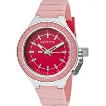 Activa By Invicta Women Aa301-011 Dark Pink Dial Pink Polyurethane Watch $99