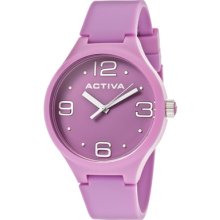 Activa Watches Women's Purple Dial Purple Polyurethane Purple Polyure