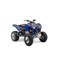 AMR Racing - Kawasaki KFX700 ATV (2005-2011) - Ed Hardy Love Kills Slowly - Blue Quad Graphic Kit