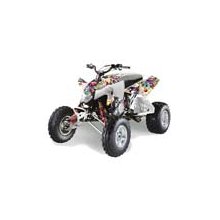 AMR Racing - Polaris Outlaw 450 500 525 ATV (2009-2011) - Ed Hardy Love Kills - White ATV Quad Graphic Kit