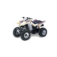 AMR Racing - Suzuki LTZ 250 ATV (2004-2012) - Ed Hardy Love Kills - White Quad Graphic Kit