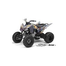 AMR Racing - Yamaha Raptor 250 ATV Graphics (All Years) - Ed Hardy Love Kills - Silver ATV Graphic Decal Kits