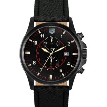 Andrew Marc Watches Chronograph Canvas Strap Watch, 47mm