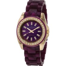 Anne Klein Crystal Purple Marbleized Gold-Tone Ladies Watch 10-9