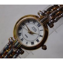 Anne Klein Ladies Gold Swiss Made Quartz Thin Watch w/ Bracelet