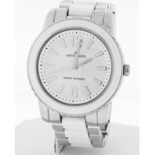 Anne Klein Women's White Dial Stainless Steel & Plastic Bracelet Quartz Watch