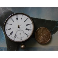 Antique 8 cylinder Pocket Watch Body Case with Movement and porcelain Dial / Altered Art Assemblage Industrial art steampunk supply