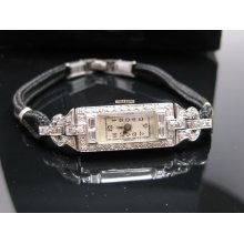 Antique Art Deco Ladies Platinum and Diamonds Wristwatch