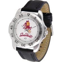 Arizona State Sun Devils ASU Mens Leather Sports Watch