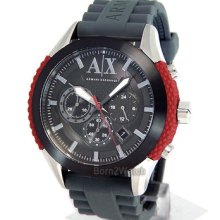 Armani Exchange - Men's Chronograph Gray Silicone Bracelet Watch - Ax1211
