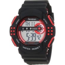 Armitron Men's 40/8270red Large Red Accented Black Resin Strap Chronograph Watch
