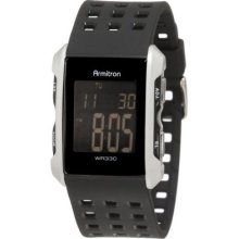 Armitron Men's 408177sil Silver Tone And Black Chronograph Digital Sport Watch