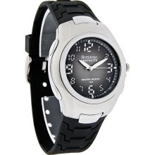 Armitron Mens Instalite Black Gray Dial Black Rubber Band Quartz Watch 20/4089