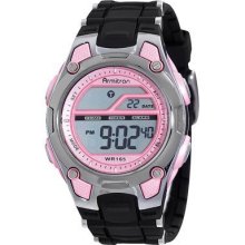 Armitron Women's Pink And Black Chronograph Digital Sport Watch