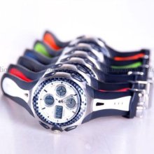 Army Pilot Alarm Stop Led Day Date Mens Waterproof Quartz Sport Wrist Watch