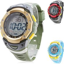 Assorted Colors Men's Silicone Digital Automatic Sport Wrist Watch