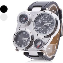 Assorted Colors Unisex PU Analog Quartz Wrist Watch